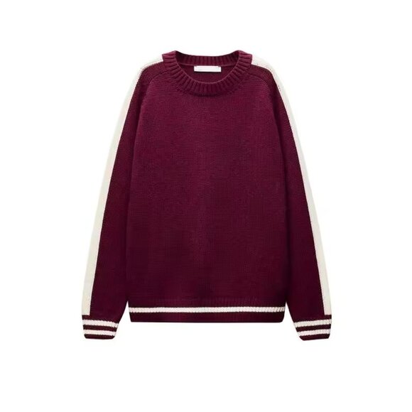 NEVER WORN - ZARA BURGUNDY KNIT SWEATER - Picture 1 of 2